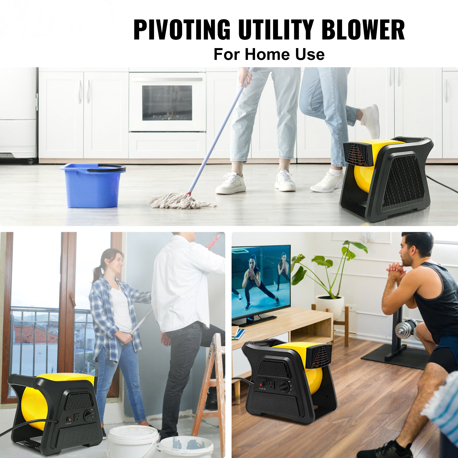 High Velocity Pivoting Utility Fan For Floor Drying And Cooling_voghion.com